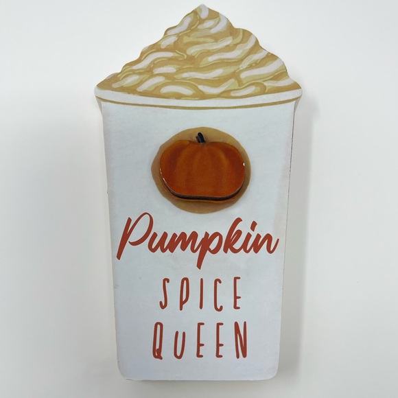 Pumpkin Spice Wooden Sign Fall Home Decor Rustic Farmhouse Tabletop Accent Room - Picture 1 of 15